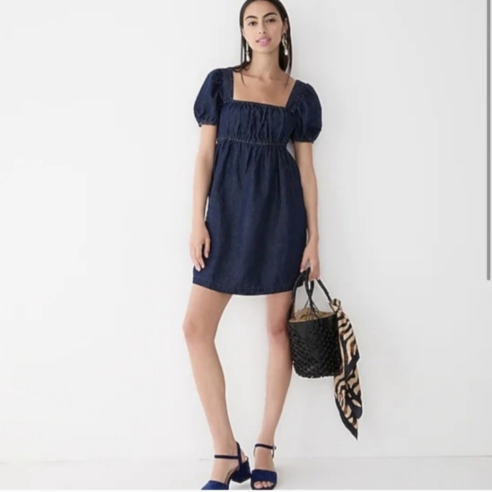J. Crew Square Neck Denim Dress